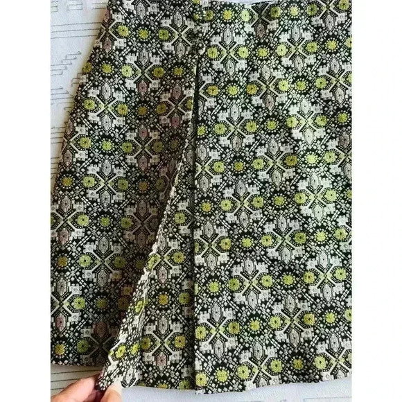 NWT Modcloth Good as Gold Tapestry Lined Pleated A Line Short Skirt Size 16 - Picture 5 of 13